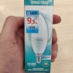 Светодиодная лампа 9.5W свеча нейтральный свет E14