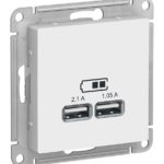 Розетка 2xUSB Systeme Electric AtlasDesign, белый
