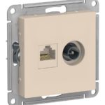 Розетка TV+RJ45 Cat.5 Systeme Electric Atlasdesign