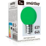 Светодиодная (LED) лампа Smartbuy green G45 1W E27
