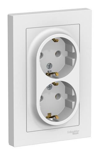 16981037329qx34w3276037.jpeg Розетка двухместная Systeme Electric ATLASDESIGN лотос — изображение 1