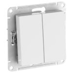 Выключатель 2-х клавишный Systeme Electric ATLASDESIGN Белый