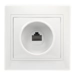Розетка компьютерная RJ-45 1-местная белая "Венера