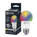 Умная лампа A60 E27 rgbw InHome 15Вт