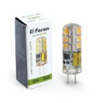 Светодиодная лампа Feron 3W 12V G4 4000K