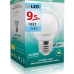 Светодиодная лампа 9.5W Smartbuy E27 Шар G45 4000K