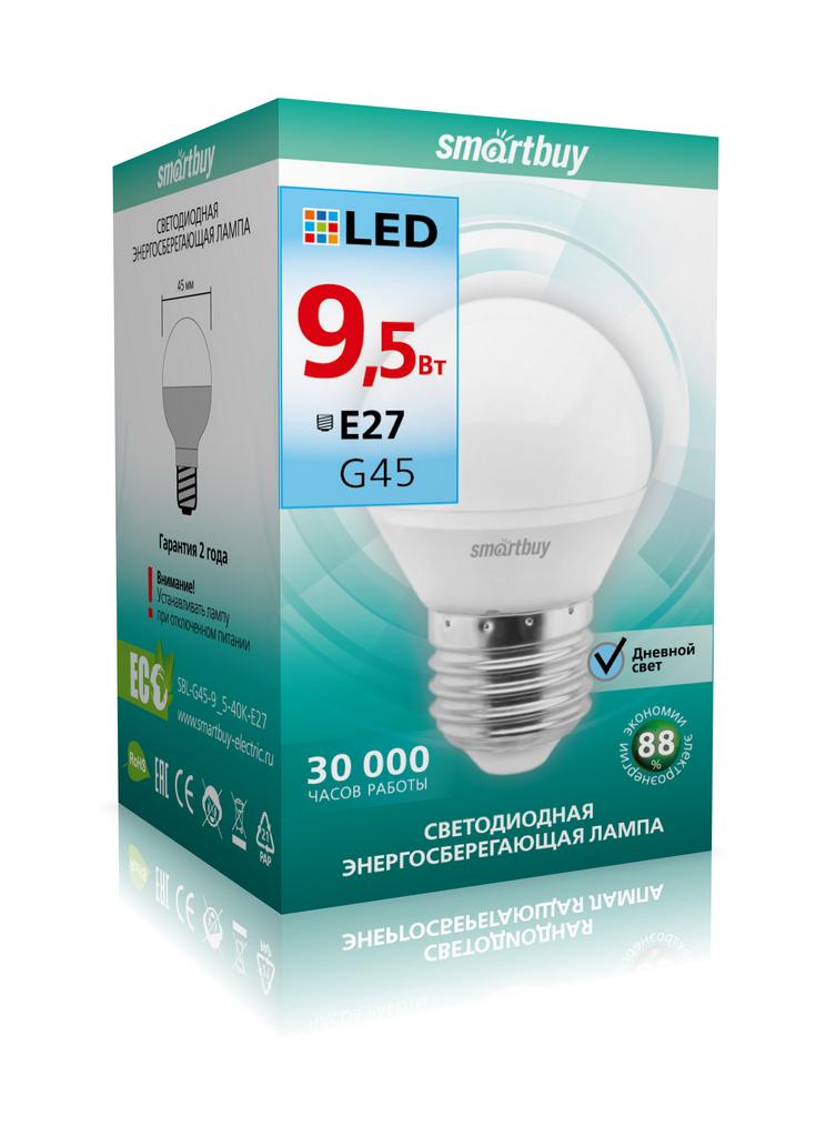 d3f29494554d59bb2ac2c242bdbecace.jpeg Светодиодная лампа 9.5W Smartbuy E27 Шар G45 4000K — изображение 1