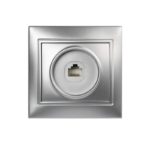 Розетка компьютерная RJ-45 1-местная серебро Венера