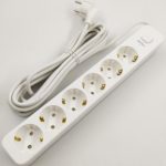 Сетевой фильтр Perfeo 2500W, 1.5м, 6 розеток, белый