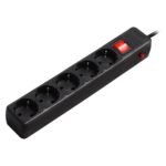 Сетевой фильтр Smartbuy 16А, 5 гнезд, 3м, черный