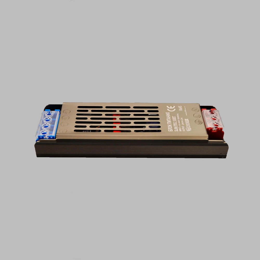 slim-pro-100-sboku-1000x1000-1.webp Блок питания для ленты 100Вт, 24В, IP20 slim PRO — изображение 1