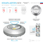 Фонарь эра пушлайт Аврора COB, серебристый, 3шт — изображение 4