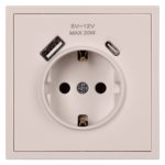 Розетка 1-местная с заземлением USB+Type C Капелла — изображение 8