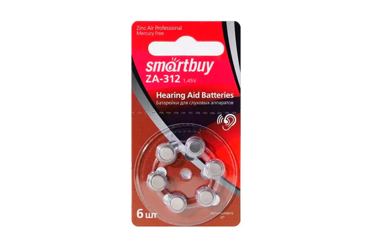 155799317 Батарейки для слуховых аппаратов Smartbuy A312 — изображение 1