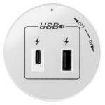 Розетка с USB и Type-C 30Вт быстрая зарядка белая