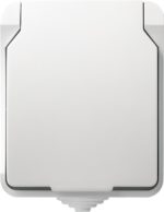 Розетка 1-местная с крышкой, IP54, белая, "Сатурн" — изображение 4